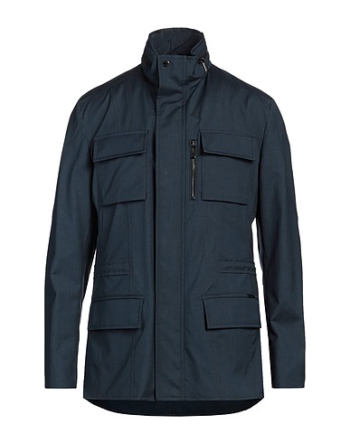 MOORER Jacket Slate blue 46% Wool, 27% Silk, 27% Polyester, Virgin Wool