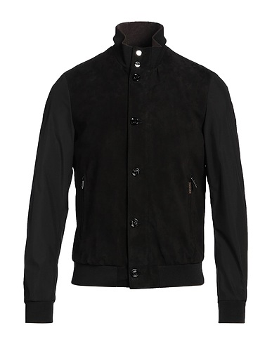 MOORER Cazadora Negro 100% Cuero, Poliéster