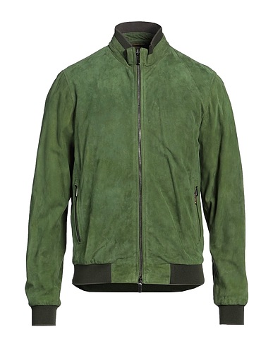 MOORER Bomber Green 100% Leather, Polyester