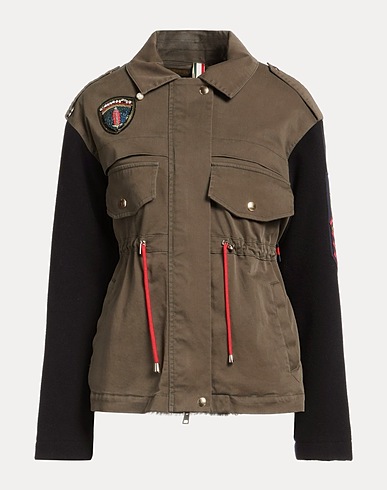 HISTORY REPEATS Giubbotto Verde militare 98% Cotone, 2% Elastan, Lana, Poliestere, Poliammide
