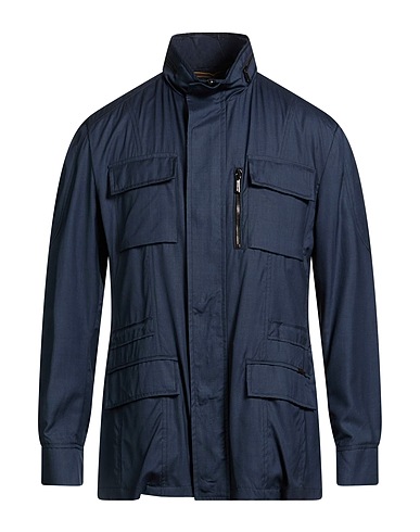 MOORER Giubbotto Blu navy 51% Lana Vergine, 49% Seta