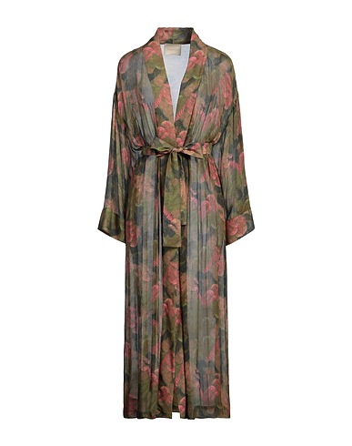 MOMONÍ Full-length jacket Military green 80% Viscose, 20% Silk
