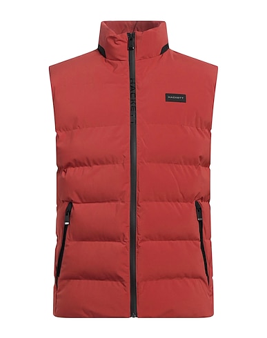 HACKETT Gilet SPORT Brick red 92% Polyester, 8% Elastane
