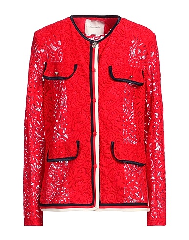 SOUVENIR Jacke Rot 42% Baumwolle, 33% Viskose, 24% Nylon, 1% Polyester, Leinen