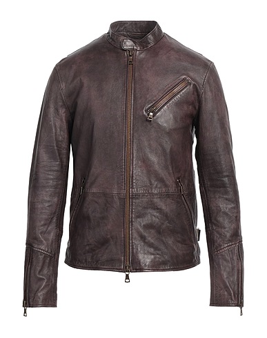 JOHN VARVATOS Biker jacket Chocolate brown 100% Sheepskin