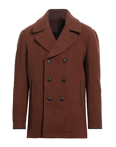 JOHN VARVATOS Coat Brown 75% Wool, 20% Polyester, 5% Other Fibres