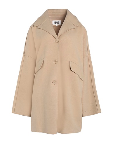MM6 MAISON MARGIELA Coat Beige 49% Polyester, 43% Acrylic, 8% Wool