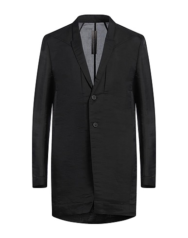 RICK OWENS Full-length jacket Black 86% Silk, 14% Polyamide, Buffalo Horn