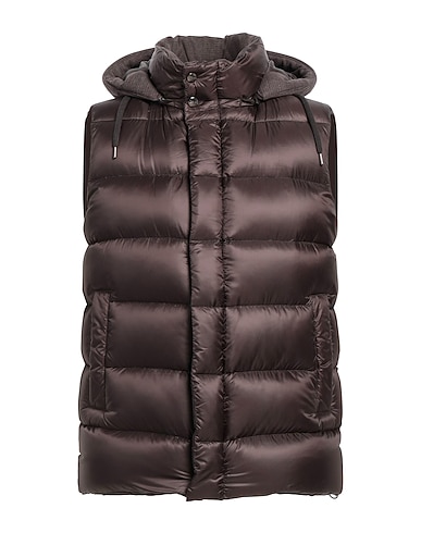 HERNO Gilet Chocolate brown 100% Polyamide, Recycled wool