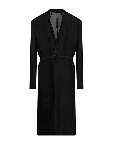 RICK OWENS Lange Jacke Schwarz 100% Baumwolle, Büffelhorn
