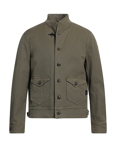 FAY ARCHIVE Jacket Military green 99% Cotton, 1% Elastane