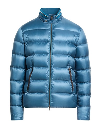 HERNO Shell jacket Slate blue 100% Polyamide, Acrylic, Wool, Elastane