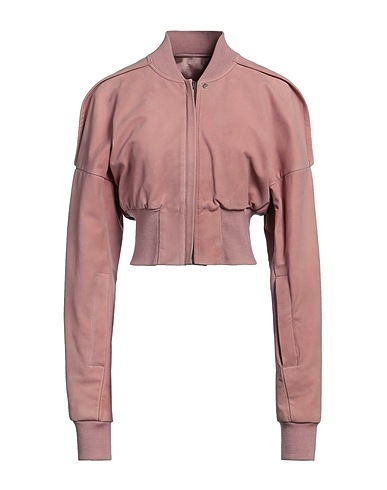 RICK OWENS Bomber Antique rose 100% Calfskin, Virgin Wool