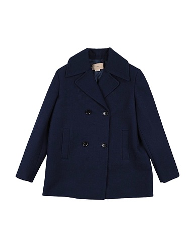 GUCCI Coat Navy blue 79% Wool, 12% Polyamide, 8% Polyester, 1% Silk
