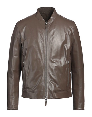 EMPORIO ARMANI Jacket Military green 100% Lambskin, Virgin Wool, Cashmere