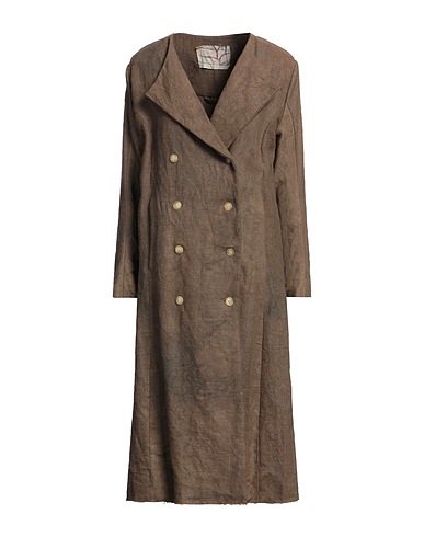 BY WALID Double breasted pea coat Khaki 100% Linen