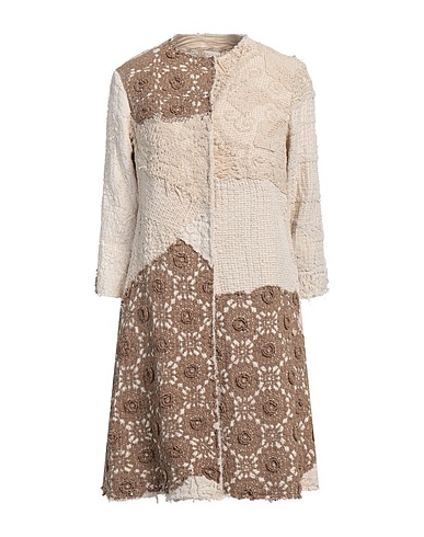 BY WALID Full-length jacket Beige 100% Cotton