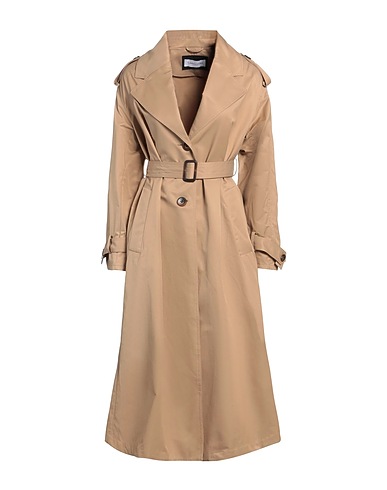 CARACTÈRE Full-length jacket Camel 65% Cotton, 35% Polyester