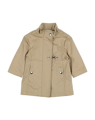 FAY Full-length jacket Sand 98% Cotton, 2% Elastane, Leather