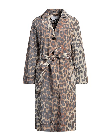 GANNI Full-length jacket Beige 100% Recycled polyester, Recycled polyamide