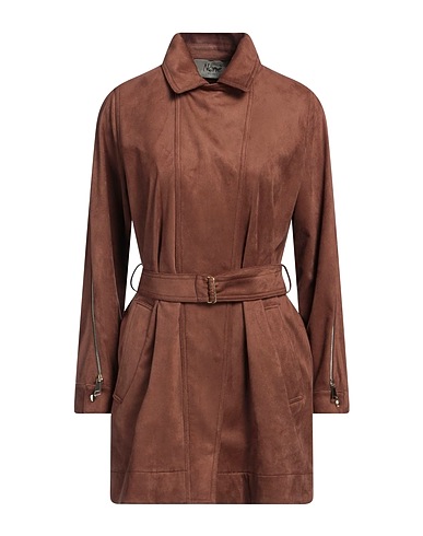 NENÈ Full-length jacket Brown 90% Polyester, 10% Elastane