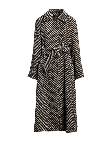 GIANLUCA CAPANNOLO Coat Black 35% Polyester, 25% Virgin Wool, 23% Polyamide, 17% Acrylic