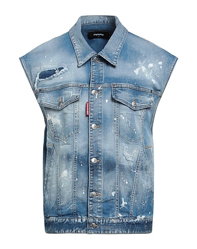 DSQUARED2 Denim jacket Blue 92% Cotton, 6% Elastomultiester, 2% Elastane