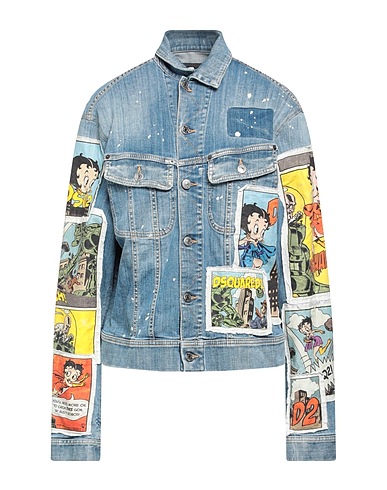 DSQUARED2 Denim jacket BETTY BOOP™ Blue 98% Cotton, 2% Elastane