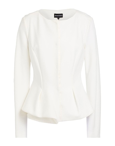 EMPORIO ARMANI Jacket White 77% Viscose, 17% Polyamide, 6% Elastane