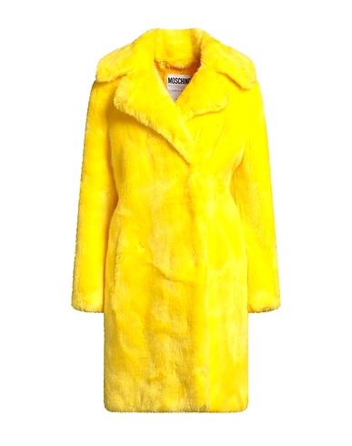 MOSCHINO Teddy Coat COUTURE Yellow 80% Acrylic, 20% Polyester