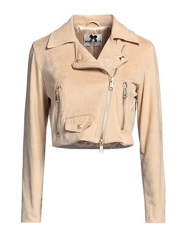 NO SECRETS Biker jacket Beige 92% Polyester, 8% Elastane