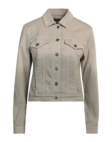 DONDUP Denim jacket Sage green 92% Cotton, 6% Elastomultiester, 2% Elastane