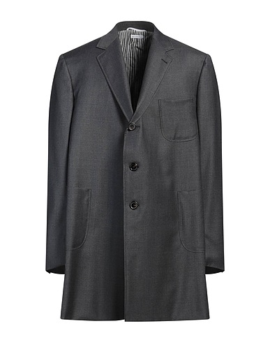 THOM BROWNE Coat Grey 100% Wool