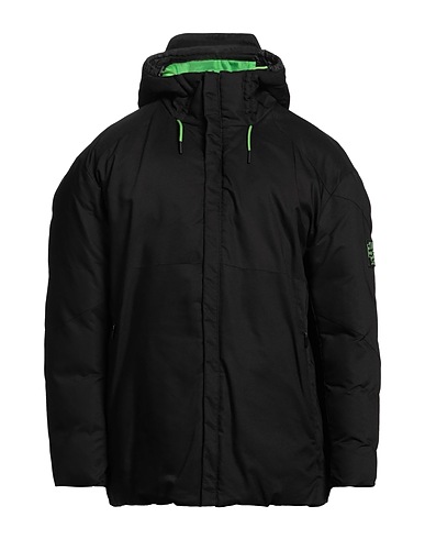 BOSS Shell  jacket Black 100% Recycled polyester, Polyamide