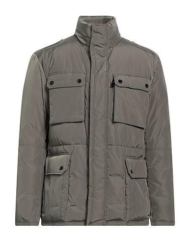 BOSS Shell  jacket Military green 100% Recycled polyester, Cotton, Polyamide, Elastane
