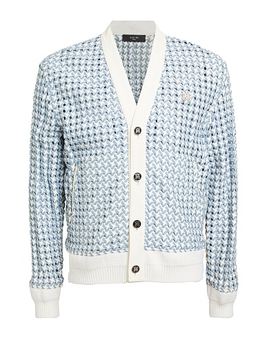 AMIRI Cardigan Pastel blue Ovine leather
