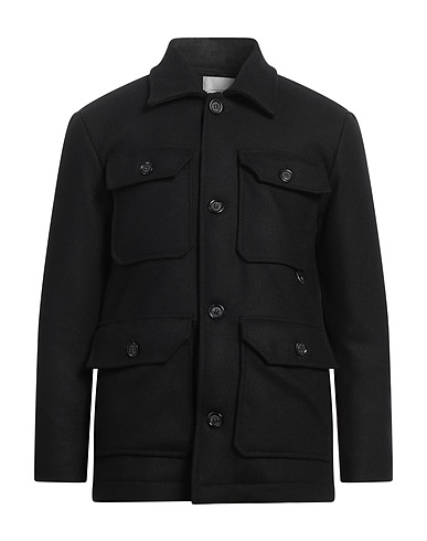 PAOLO PECORA Cappotto Nero 50% Lana, 30% Poliestere, 10% Poliammide, 10% Acrilico