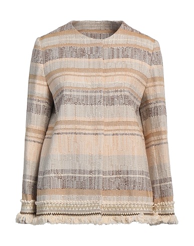 CINZIA ROCCA Jacke Beige 83% Baumwolle, 10% Acryl, 5% Andere Fasern, 2% Viskose