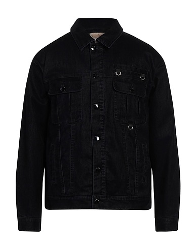 LIUREGALI Giubbotto jeans Nero 70% Cotone, 18% Poliestere, 10% Viscosa, 2% Elastan