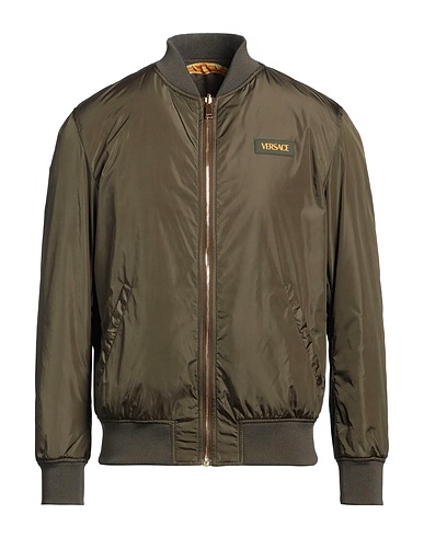 VERSACE Bomberjacke Militärgrün 100% Polyester, Polyamid, Schurwolle, Acryl, Elastan