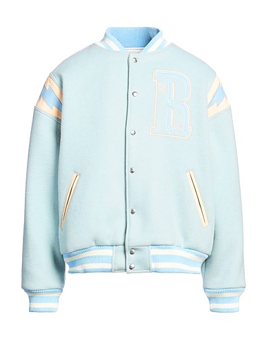 RHUDE Jacket Sky blue 90% Wool, 10% Nylon, Cow leather, Lambskin
