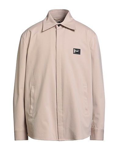 DOLCE&GABBANA Solid color shirt Beige 52% Cotton, 40% Polyamide, 8% Elastane