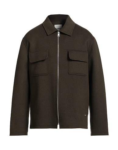 SANDRO Jacket Military green 80% Wool, 20% Polyamide
