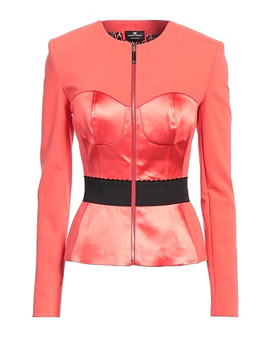ELISABETTA FRANCHI Giubbotto Corallo 47% Viscosa, 22% Cotone, 21% Poliammide, 10% Elastan, Acetato