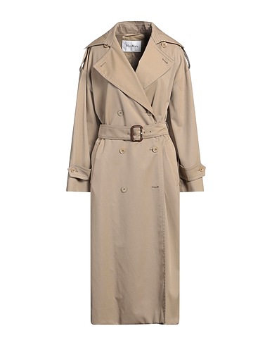 MAX MARA Double breasted pea coat Sand 62% Virgin Wool, 38% Cotton