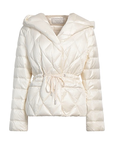 PESERICO Shell  jacket Ivory 100% Nylon, Cotton