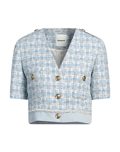 SANDRO Jacket Azure 82% Polyester, 12% Acrylic, 6% Metallic fiber, Cotton