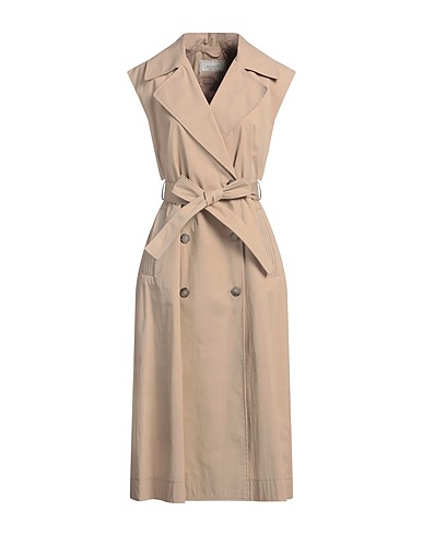 PESERICO Double breasted pea coat Sand 73% Cotton, 27% Polyamide