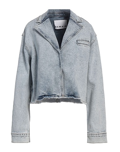 REMAIN BIRGER CHRISTENSEN Denim jacket Blue 99% Organic cotton, 1% Elastane