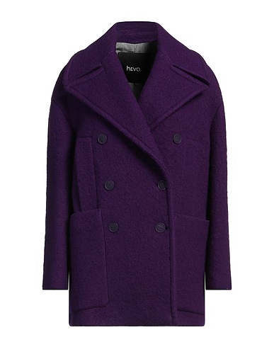 HEVÒ Coat Dark purple 95% Virgin Wool, 5% Polyamide